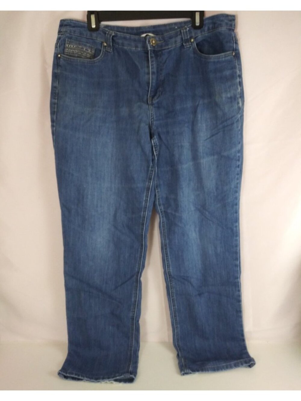 Christopher & Banks Women's Distressed Embroidered Beaded Bootcut Jeans Size 14